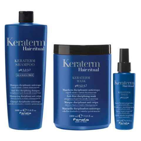 Keraterm Anticrespo Shampoo 1000ml Maschera 1000ml Spray 200ml