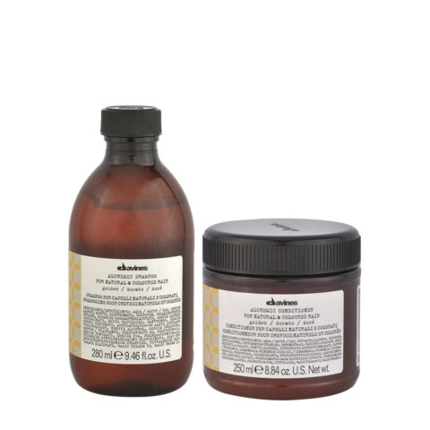 Davines Alchemic Capelli Biondi Shampoo Dorato 280ml Balsamo Dorato 250ml