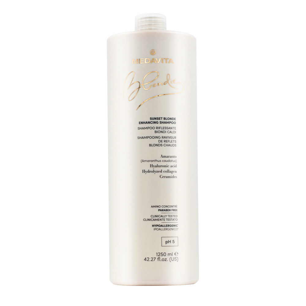 Medavita Blondie Sunset Blonde Enhancing Shampoo 1250ml - shampoo riflessante biondi caldi