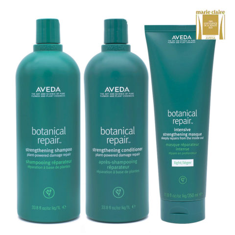 Aveda Botanical Repair Strengthening Shampoo 1000ml Conditioner 1000ml Intensive Strengthening Masque Light 350ml