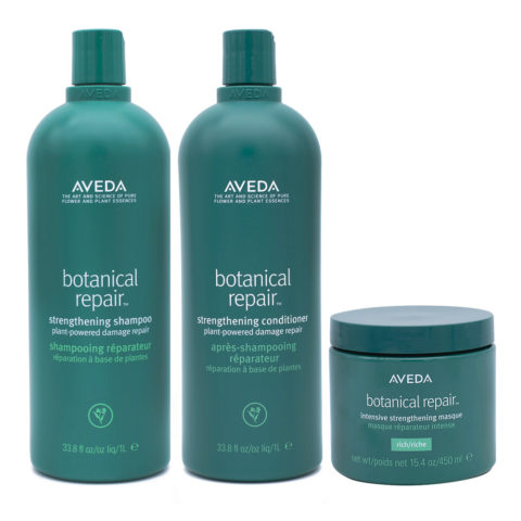 Aveda Botanical Repair Strengthening Shampoo 1000ml Conditioner 1000ml Intensive Strengthening Masque Rich 450ml