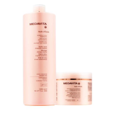 Medavita Huile d'etoile Shampoo di Oli 1250ml e Maschera 500ml