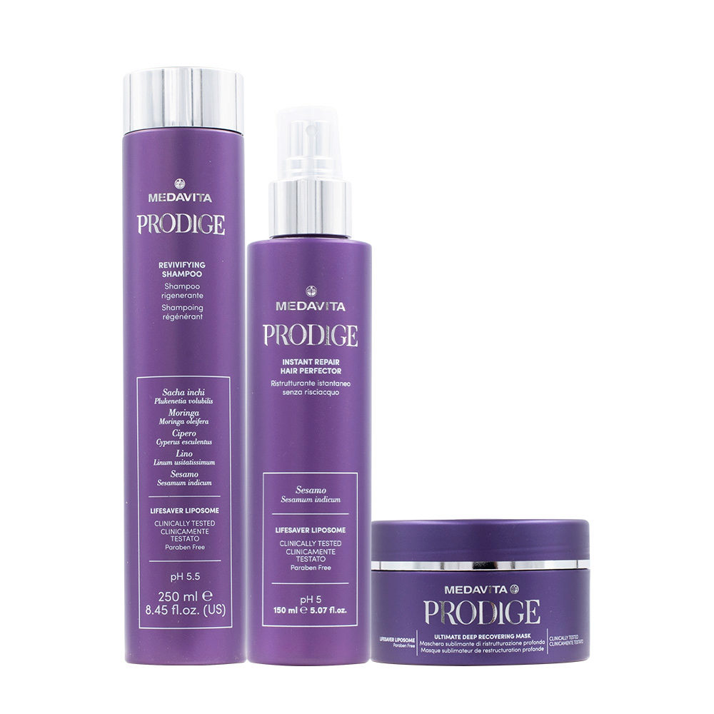 Medavita Prodige Shampoo Ristrutturante 250ml Maschera 250ml Spray 150ml
