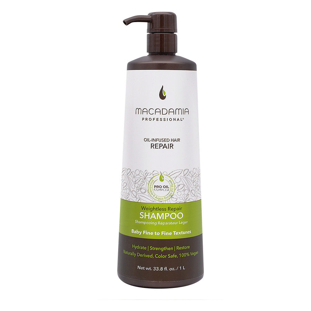 Macadamia Weightless Repair Shampoo 1000ml - shampoo riparatore leggero