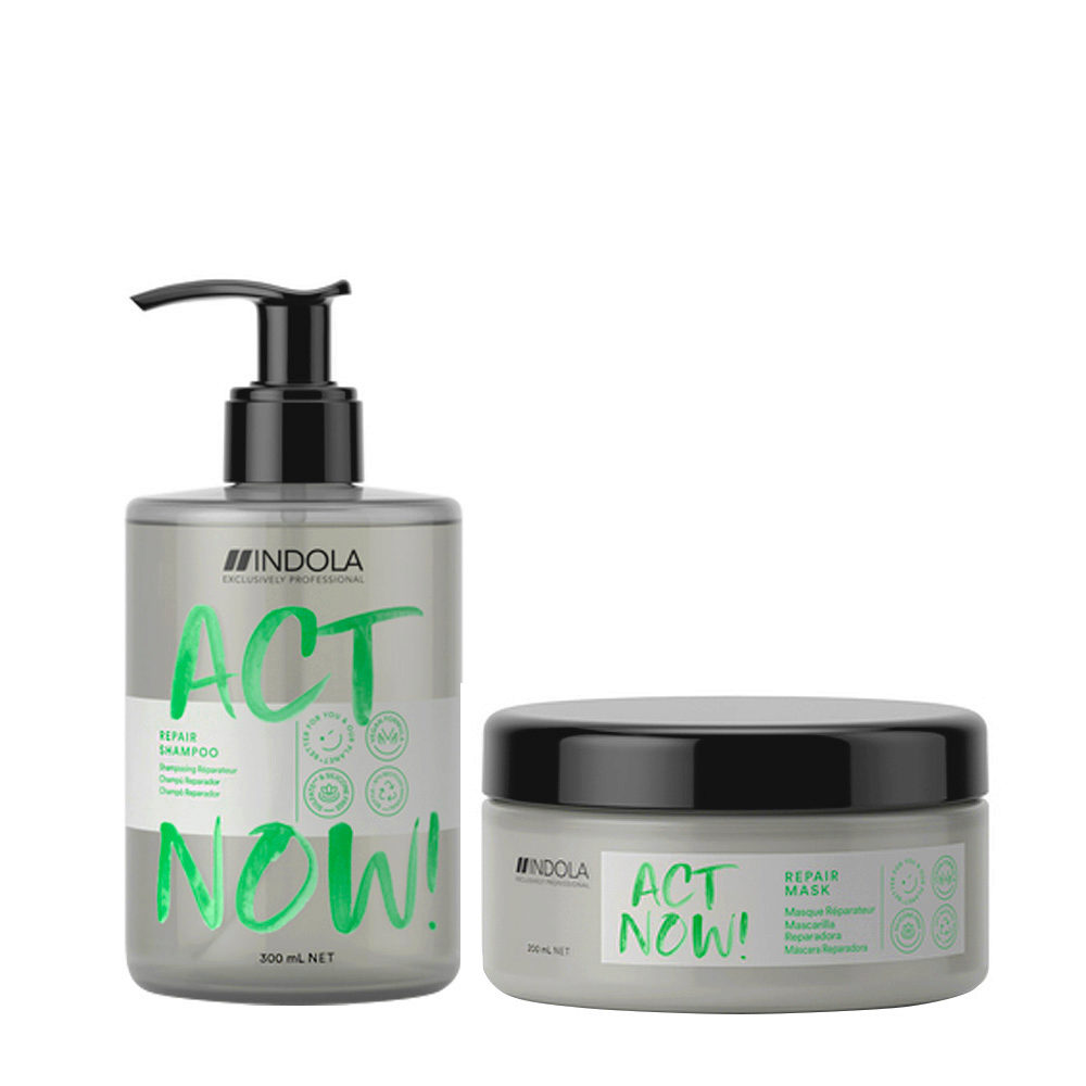 Indola Act Now! Repair Shampoo 300ml Repair Mask 200ml