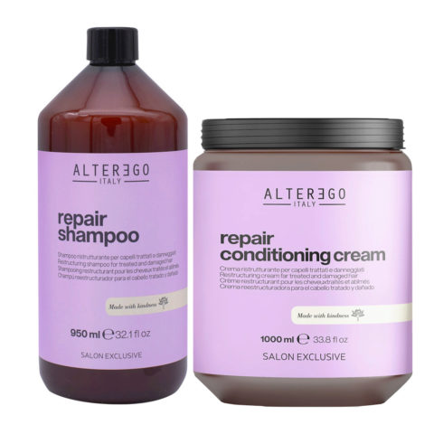 Alterego Repair Set Capelli Rovinati Shampoo 950ml e Maschera 1000ml