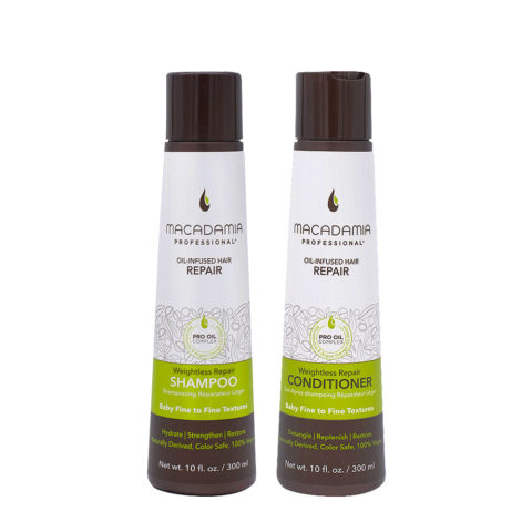 Macadamia Set Capelli Rovinati e Fini Shampoo 300ml e Balsamo 300ml