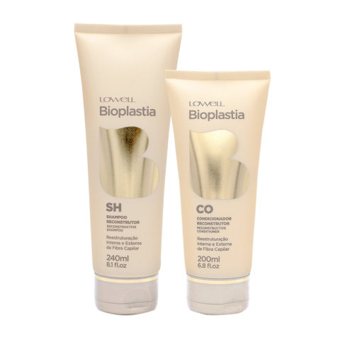 Lowell Bioplastia Shampoo Riparatore 240ml e Balsamo 200ml per Capelli Rovinati