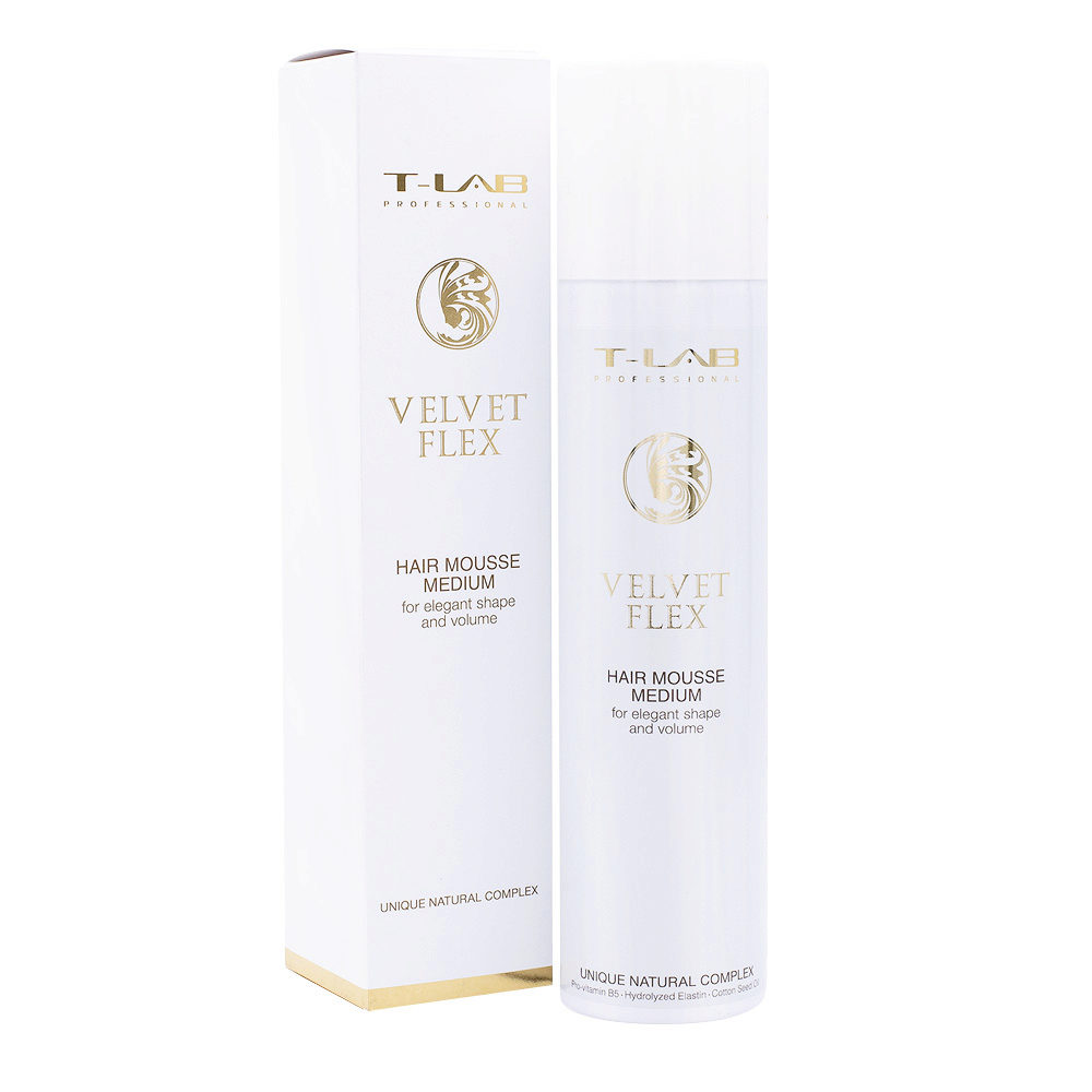 T-Lab Styling Velvet Flex Hair Mousse Medium 300ml - schiuma idratante tenuta media
