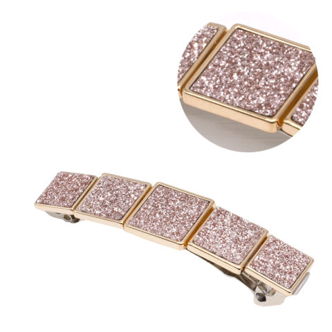 Fermacapelli con Fibbie Glitterate Oro Rosa