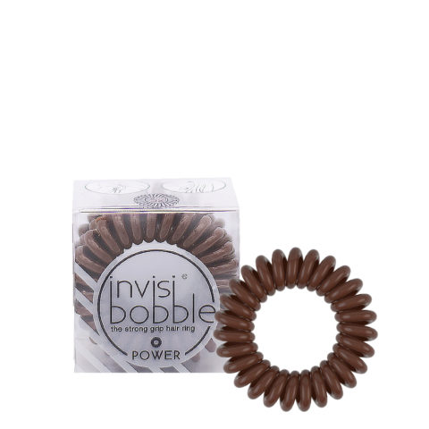 Invisibobble Power Pretzel Brown 3pz - elastici a spirale per capelli grossi