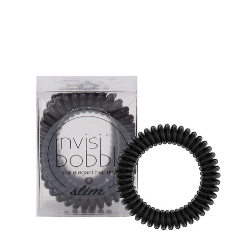 Invisibobble Slim True Black 3pz - elastici a spirale per capelli fini