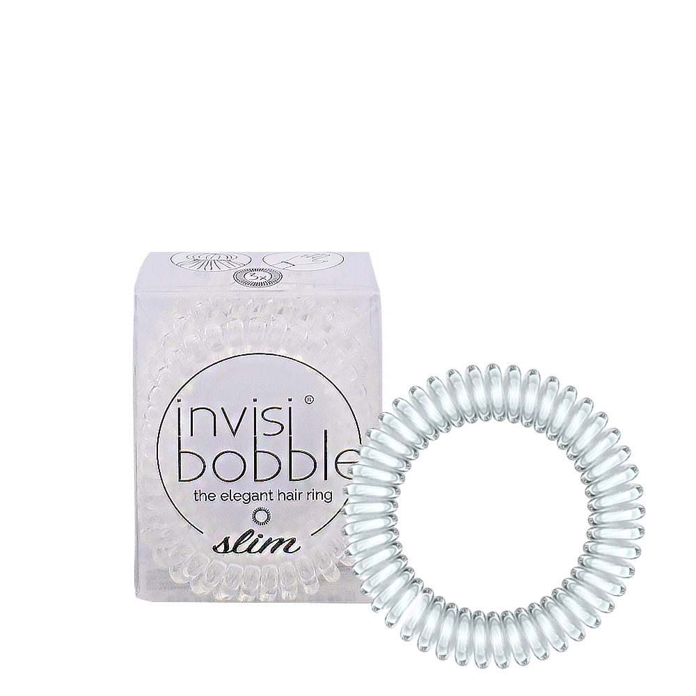 Invisibobble Slim Crystal Clear 3pz - elastici a spirale per capelli fini
