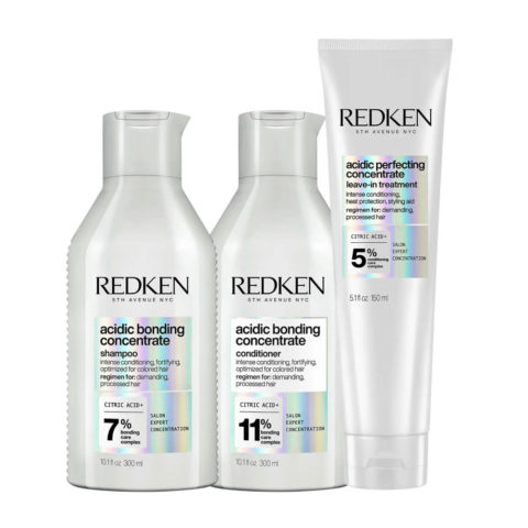 Redken Acidic Bonding Concentrate Shampoo 300ml Conditioner 300ml Leave-in Treatment 150ml