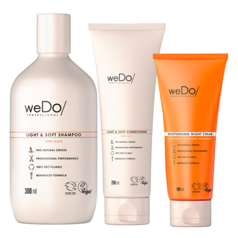 weDo Light & Soft Shampoo 300ml + Soft Conditioner 250ml + Night Cream 90ml