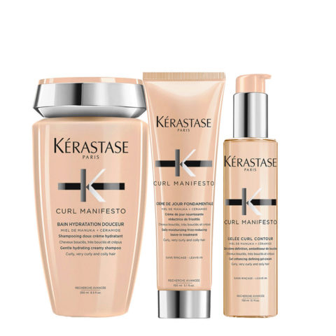 Kerastase Curl Manifesto Shampoo 250ml Cream 150ml Gel 150ml