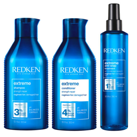 Redken Extreme Kit Capelli Danneggiati Shampoo 300ml Conditioner 300ml Trattamento Leave In 250ml