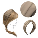 VIAHERMADA Cerchietto per Capelli in Tessuto Beige con Nodo