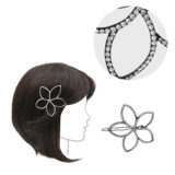 VIAHERMADA Fermacapelli con Fiore Nero e Strass