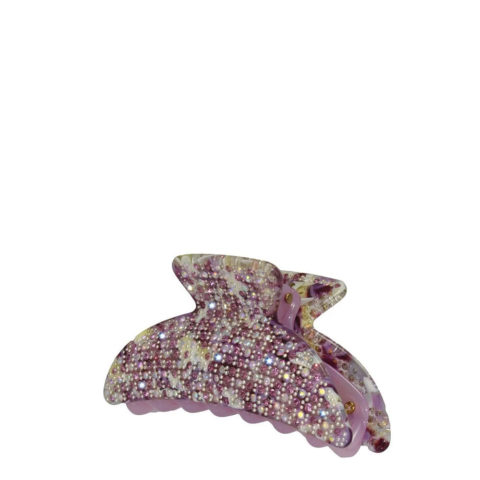 Pinza per Capelli Elegante con Strass Lilla