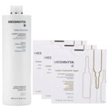 Medavita Cute Lotion Concentree Rituale Anticaduta Trattamento Completo Shampoo 1000ml e Fiale Super 12x7ml x3