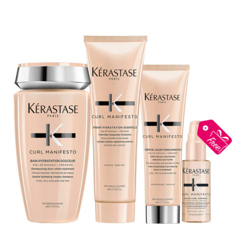 Curl Manifesto Douceur 250ml Hydratation Essentielle 250ml Crème de Jour 150ml Gelée Curl45ml Omaggio
