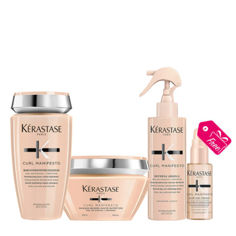 Curl Manifesto Bain Hydratation Douceur 250ml Masque 200ml Refresh Absolu 190ml Gelée Curl 45ml Omaggio
