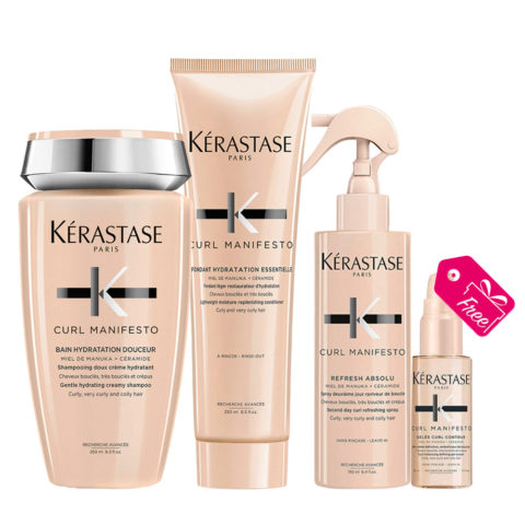 Curl Manifesto Kit Capelli Ricci Shampoo250ml Balsamo250ml Spray150ml +  Gelée Curl 45ml omaggio
