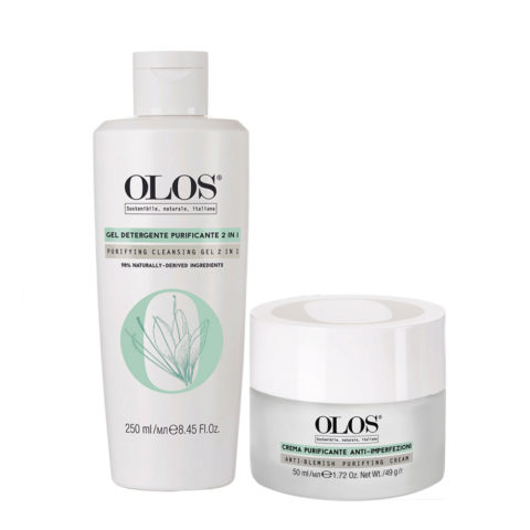 Olos Mondo Purificante Gel Detergente Purificante 2 in 1 Crema Purificante Anti- Imperfezioni 50ml