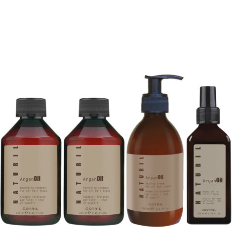 Naturil Oil Argan Shampoo 250ml Conditioner 250ml Styling Cream 290ml Oil 100ml