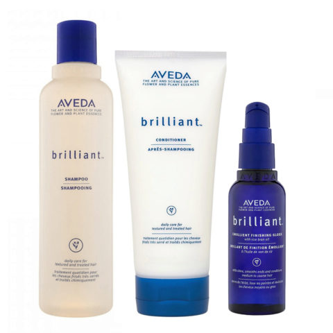 Aveda kit Brilliant Shampoo 250ml Conditioner 200ml Styling gloss 75ml