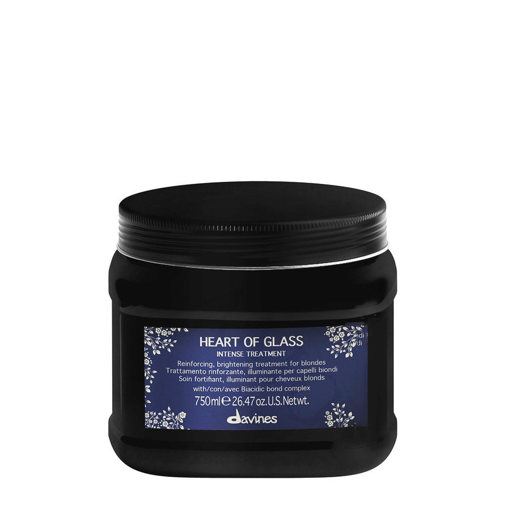 Davines Heart of Glass Intense Treatment 750ml - trattamento rinforzante e illuminante per capelli biondi