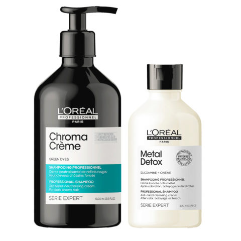 L'Oréal Professionnel Chroma Creme Matte Shampoo 500ml Metal Detox Shampoo 300ml