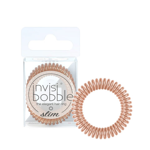 Invisibobble Slim Bronze Of Beads 3pz  - elastici a spirale per capelli fini
