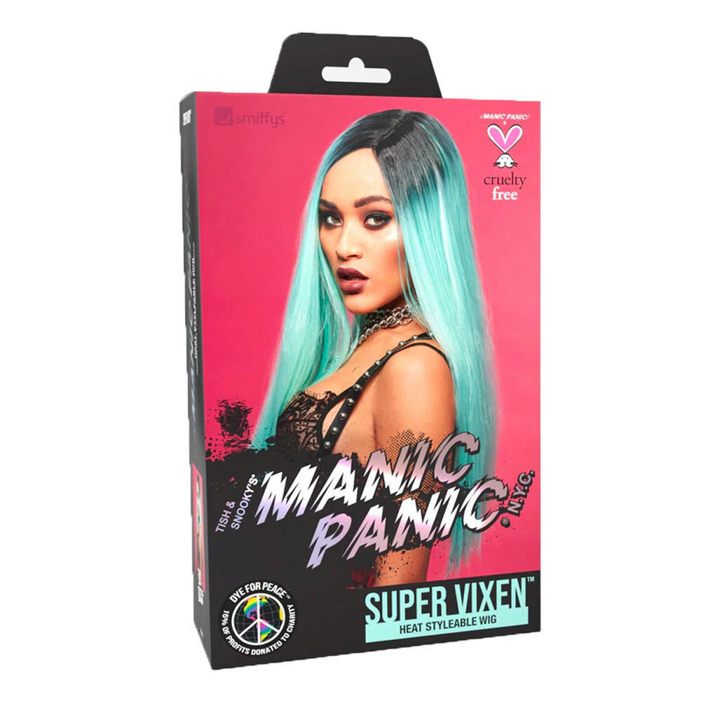 Manic Panic Sea Nymph Super Vixen Wig - parrucca verde menta pastello con radice nera