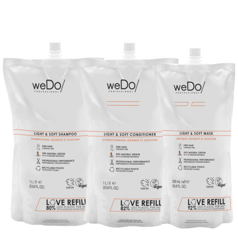 Light & Soft Shampoo 1000ml Conditioner 1000ml Mask 500ml