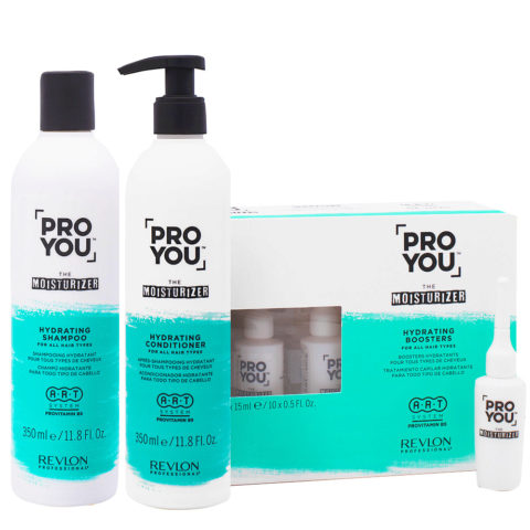 Revlon Pro You The Moisturizer Shampoo350ml Conditioner350ml Hydrating Boosters10x15ml