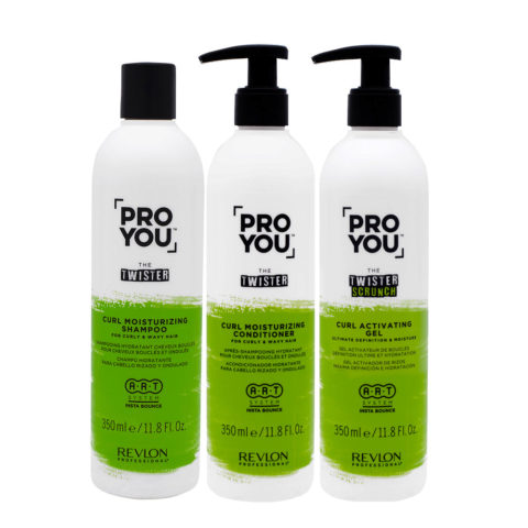 Revlon Pro You The Twister Shampoo350ml Conditioner350ml Scrunch Gel350ml - capelli ricci