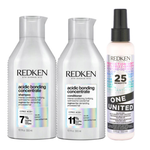 Redken Acidic Bonding Concentrate Shampoo 300ml Conditioner 300ml One United All in one spray 150ml