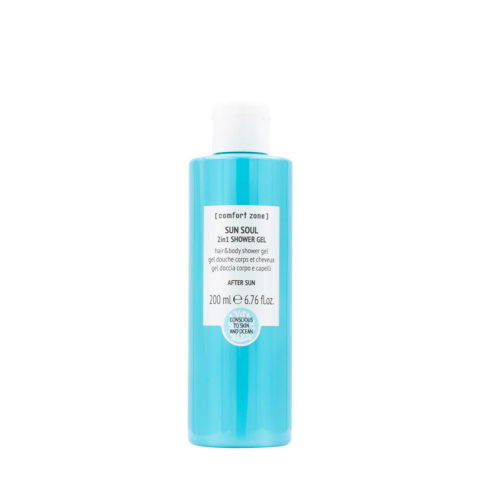 Comfort Zone Sun Soul 2in1 Shower Gel 200ml - gel doccia sostenibile per corpo e capelli