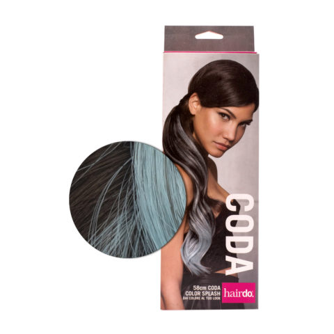 Hairdo Coda Color Splash Dark Chocolate / Blue 58cm - coda celeste su castano scuro