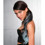 Hairdo Coda Color Splash Dark Chocolate / Blue 58cm - coda celeste su castano scuro
