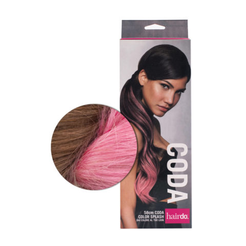 Hairdo Coda Color Splash Buttered Toast / Pink 58 cm - coda rosa  su biondo scuro