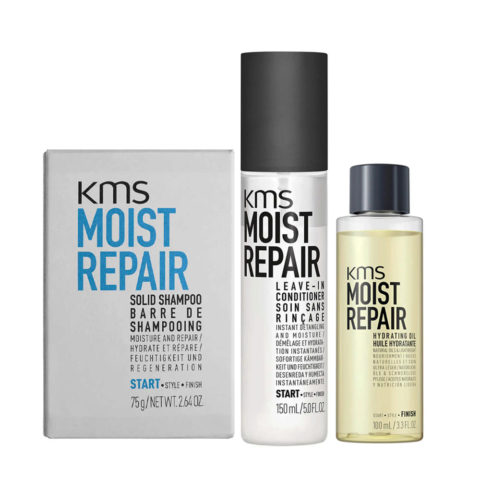 Kms Moist Repair Solid Shampoo75gr Leave-in Conditioner150ml Hydrating Oil100ml