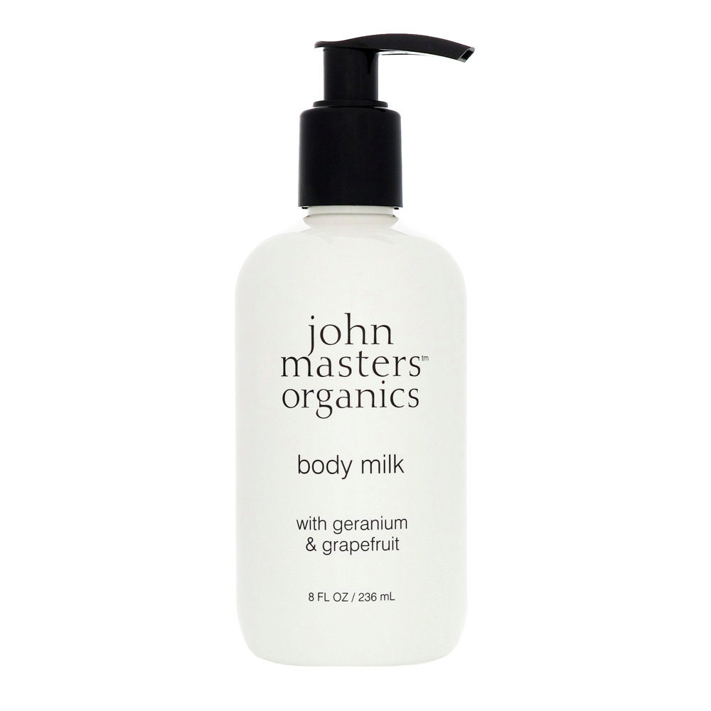 John Masters Organics Body Milk With Geranium & Grapefruit 236ml - latte corpo al geranio e pompelmo