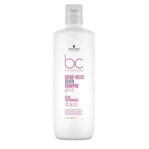 Schwarzkopf BC Bonacure Color Freeze Silver Shampoo pH 4.5 1000ml  - shampoo antigiallo per capelli grigi e bianchi