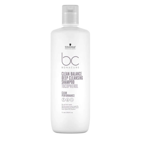Schwarzkopf BC Bonacure Clean Balance Deep Cleansing Shampoo Tecopherol 1000ml - shampoo detersione profonda