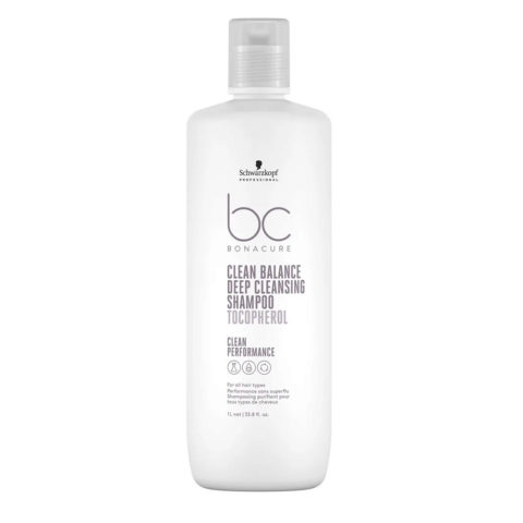 Schwarzkopf BC Bonacure Clean Balance Deep Cleansing Shampoo Tecopherol 1000ml - shampoo detersione profonda
