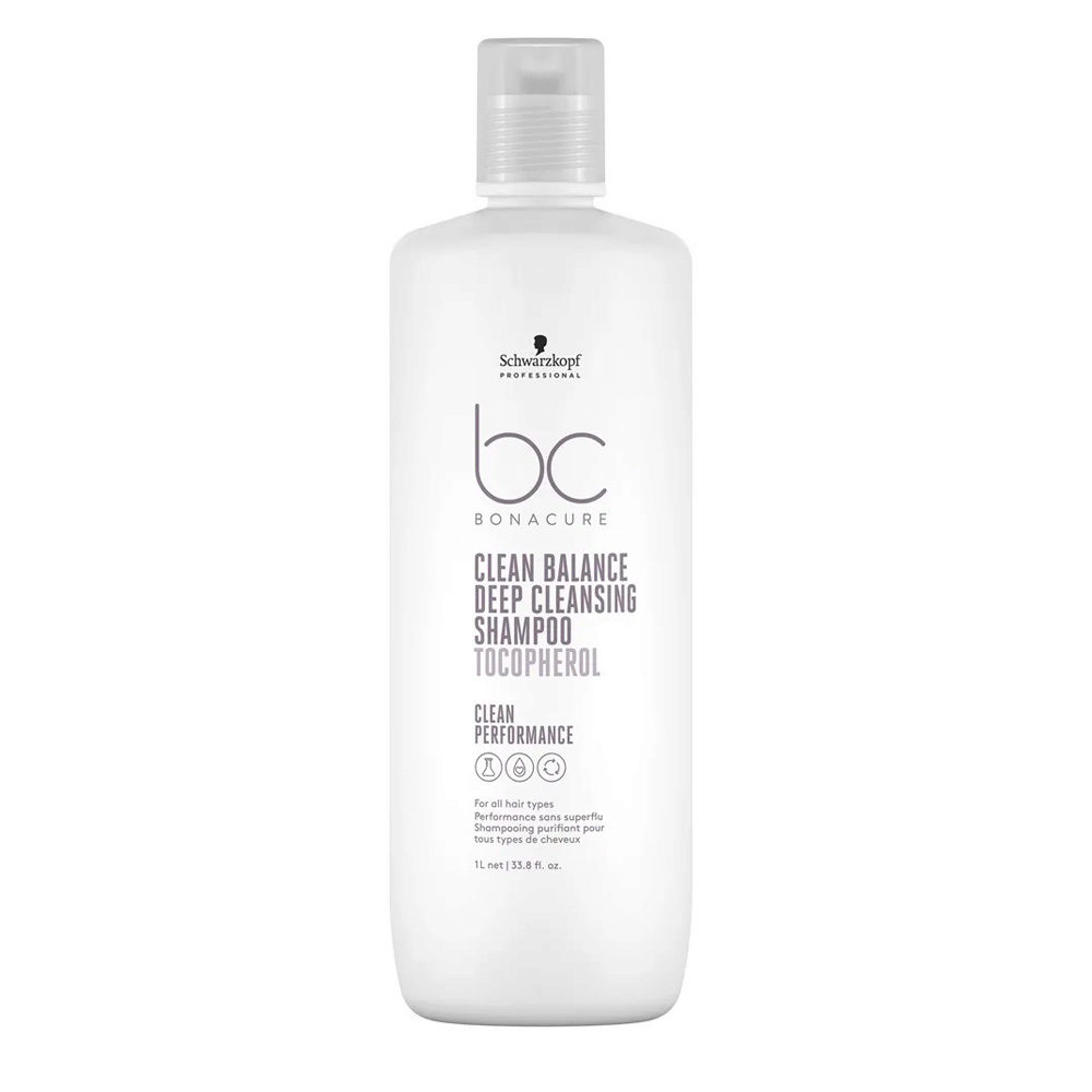 Schwarzkopf BC Bonacure Clean Balance Deep Cleansing Shampoo Tecopherol 1000ml - shampoo detersione profonda