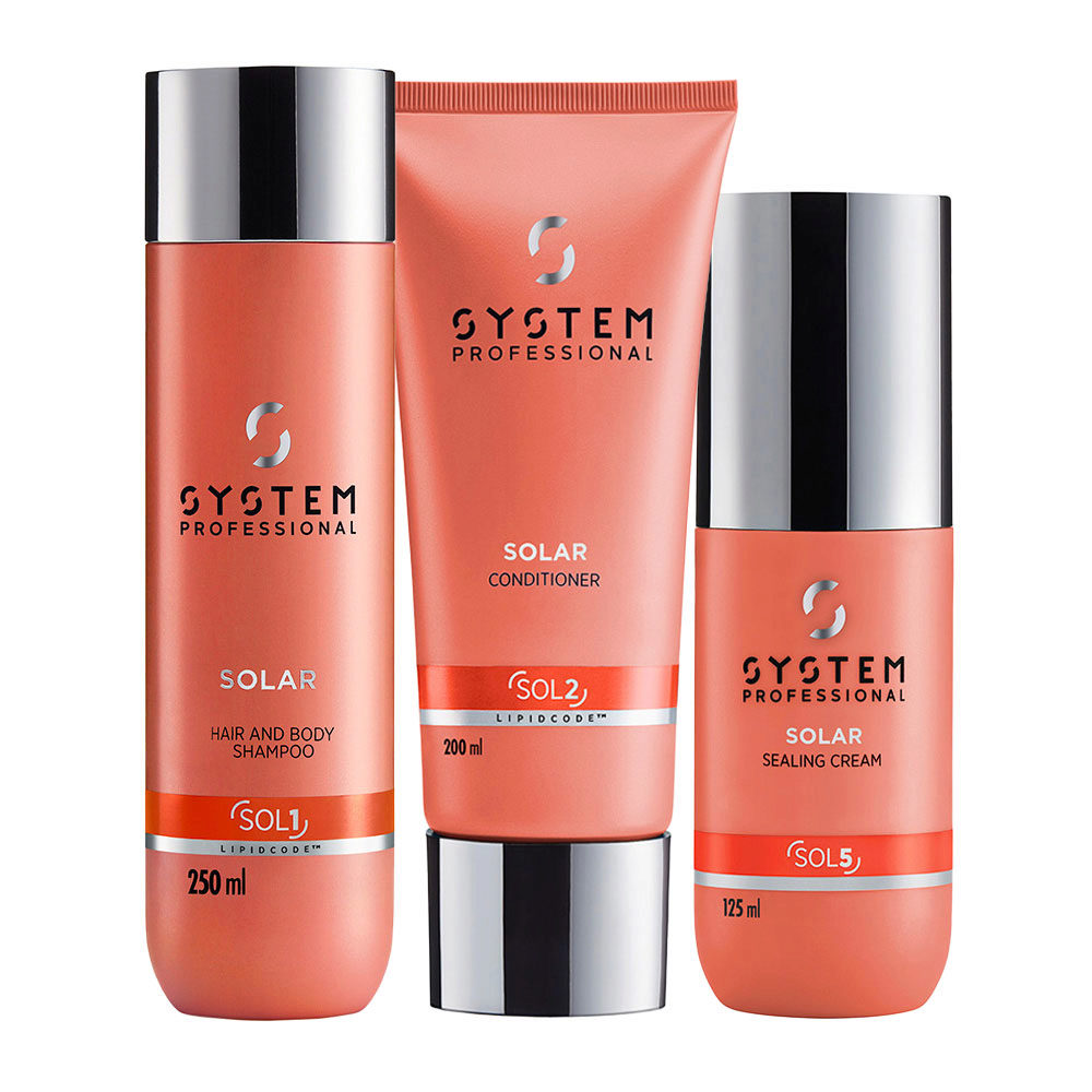 System Professional Solar Shampoo 250ml Conditioner 200ml Sealing Cream 125ml